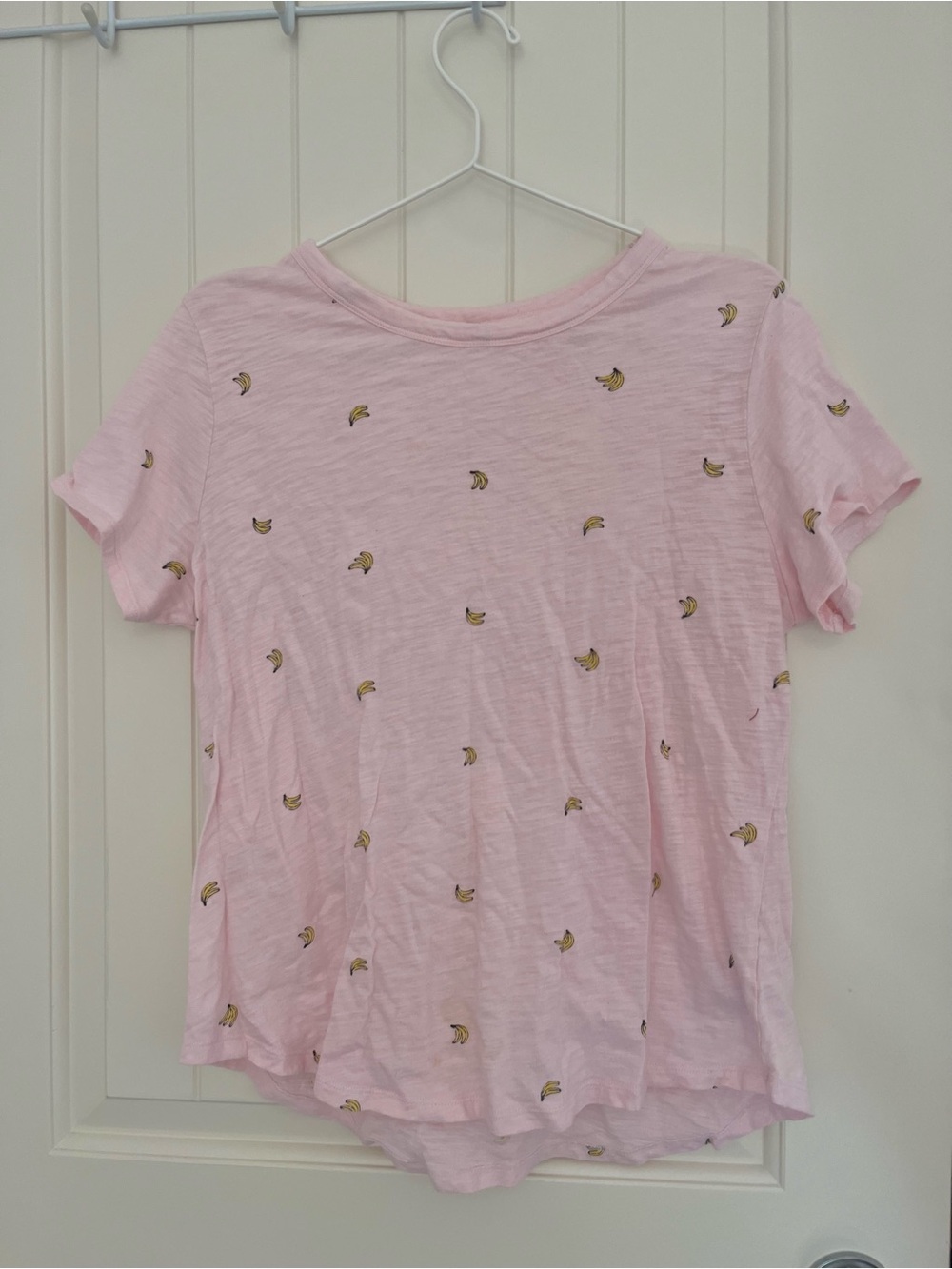 Old Navy light pink banana pattern shirt